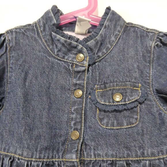 BABY GAP - Infant | 18-24 months | Baby Girl Denim Dress | Snap Button Front - Picture 4 of 14